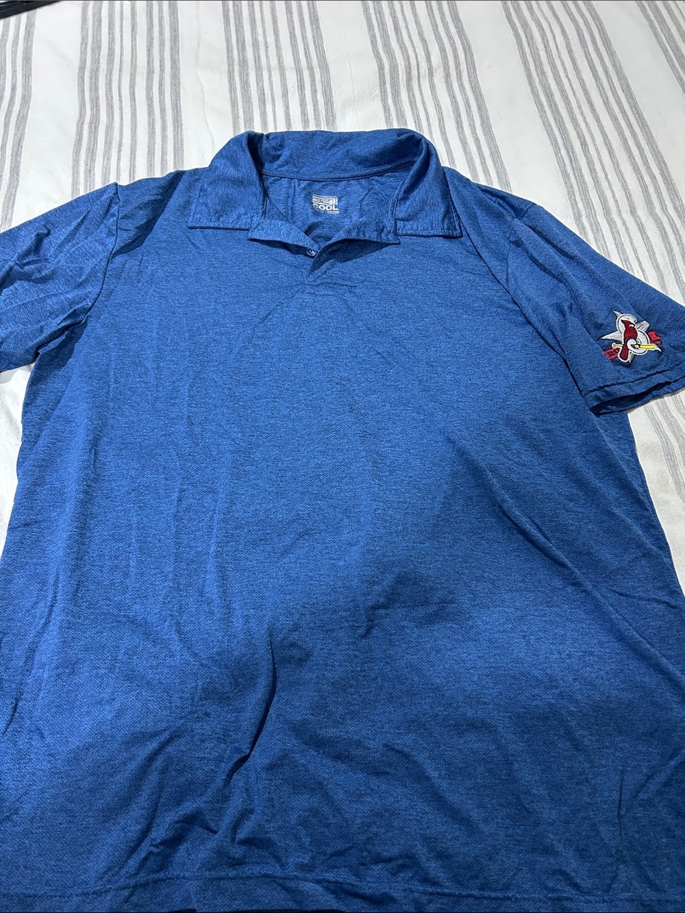 Weatherproof Men's Royal Blue Polo with ST Louis Cardinals 2016Logo